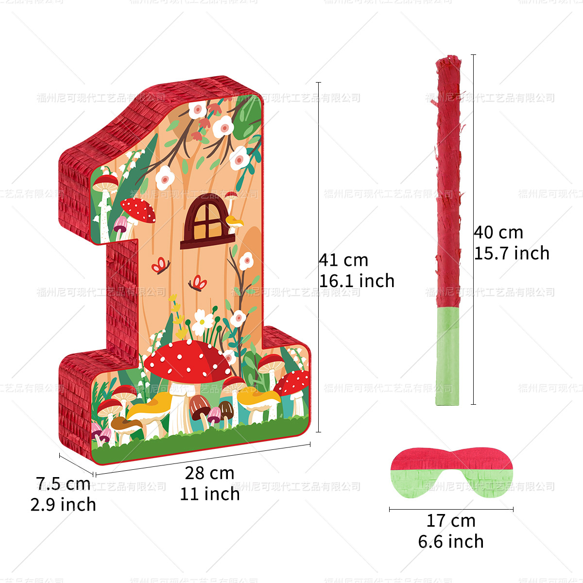 LYTMENT 1 Set Baby Birthday Mushroom Pinata Toy Candy Party Pinata For Kid Unique Mushroom Design Toy For Party Decoration Candy Game Prop